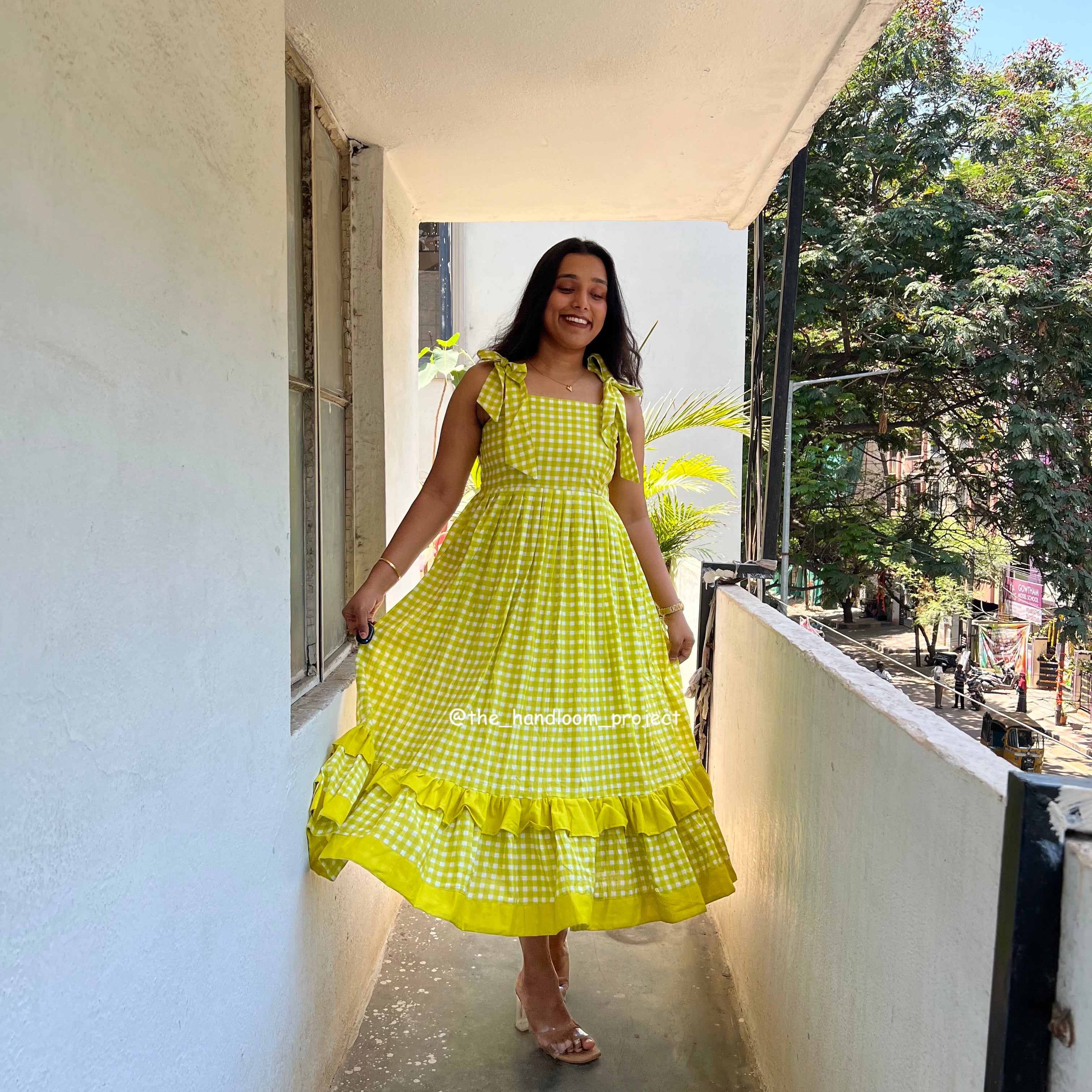 Parrot green - gingham