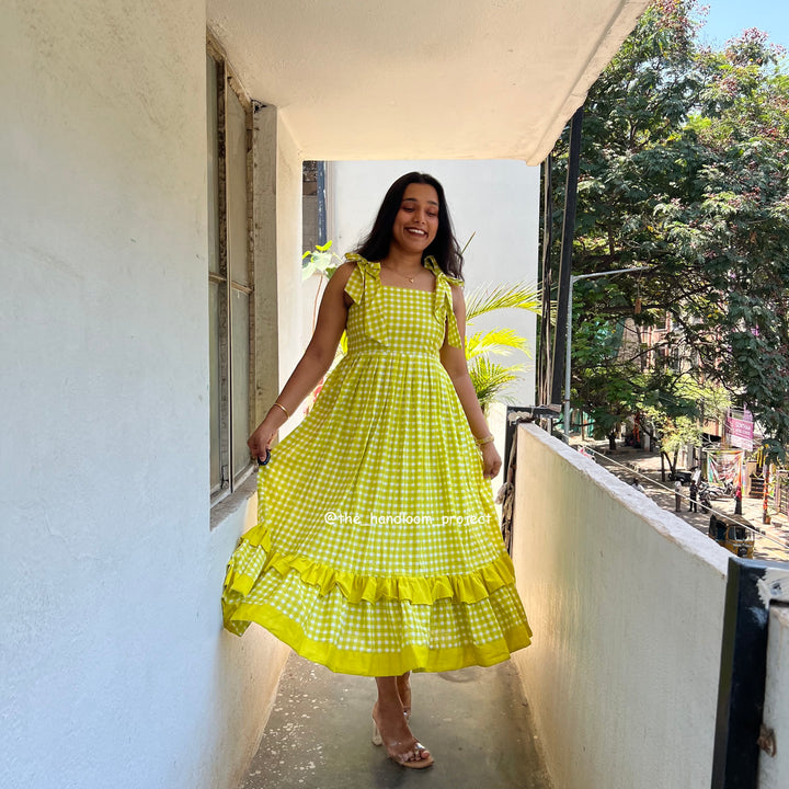 Parrot green - gingham