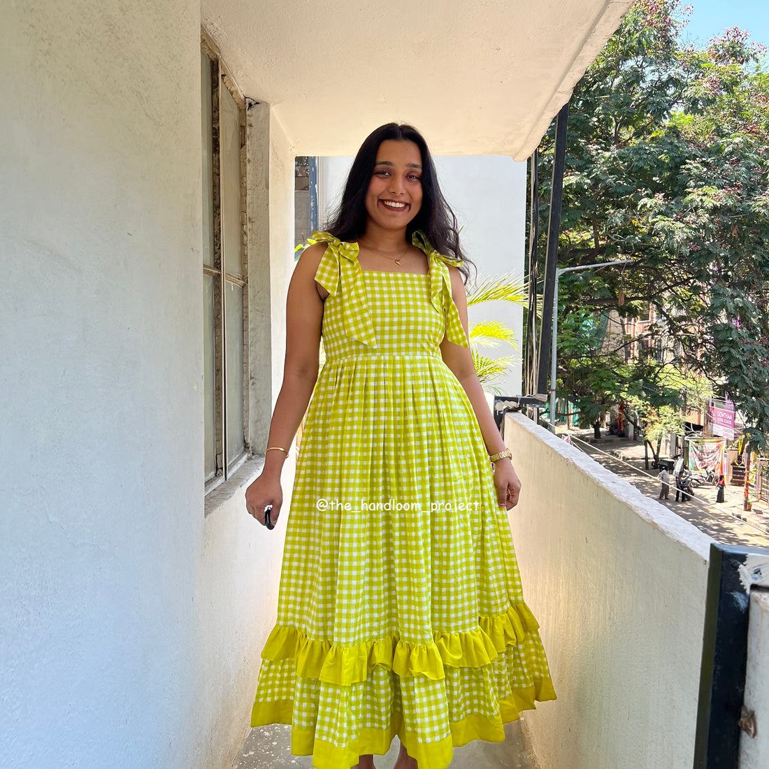 Parrot green - gingham