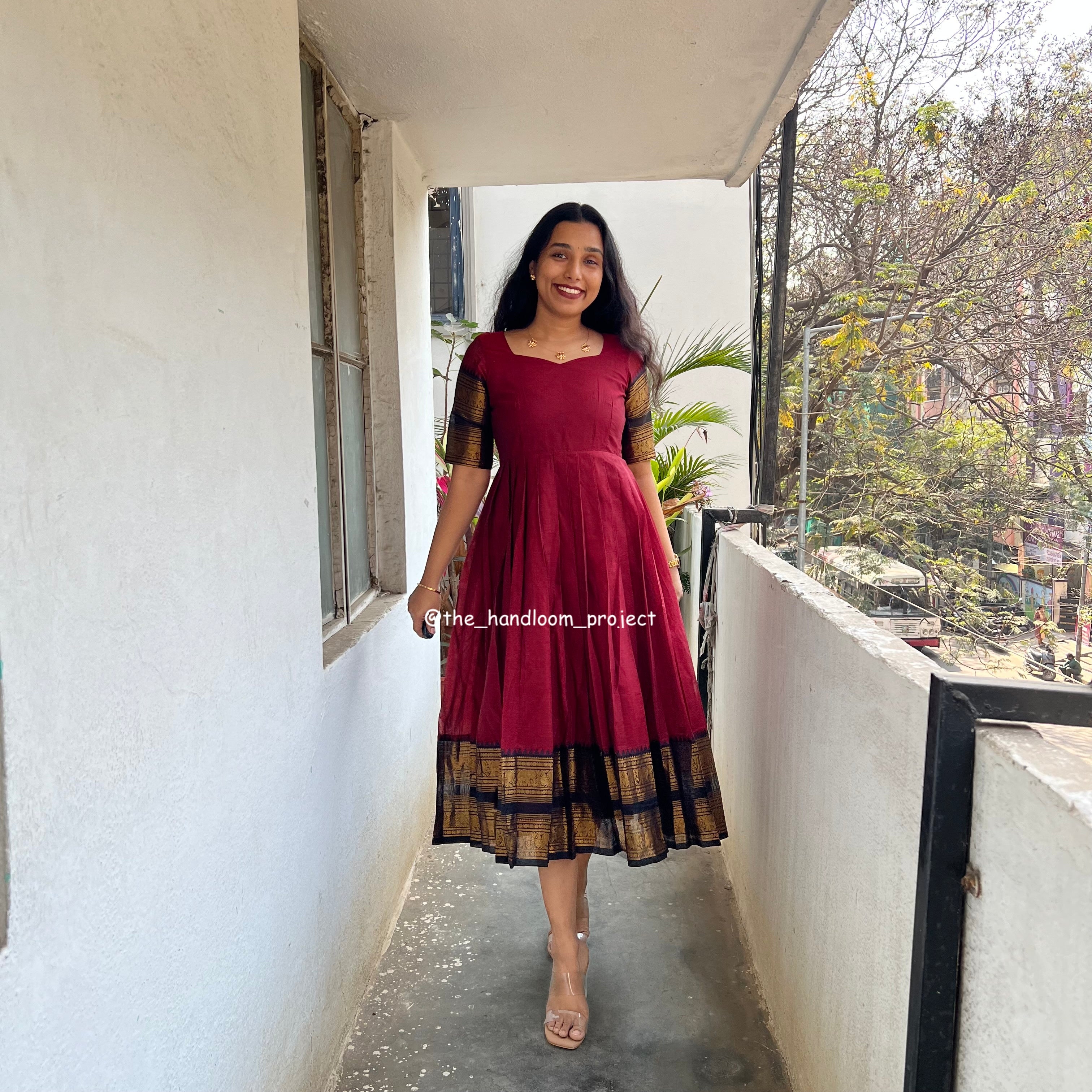 Maroon dress kanchi