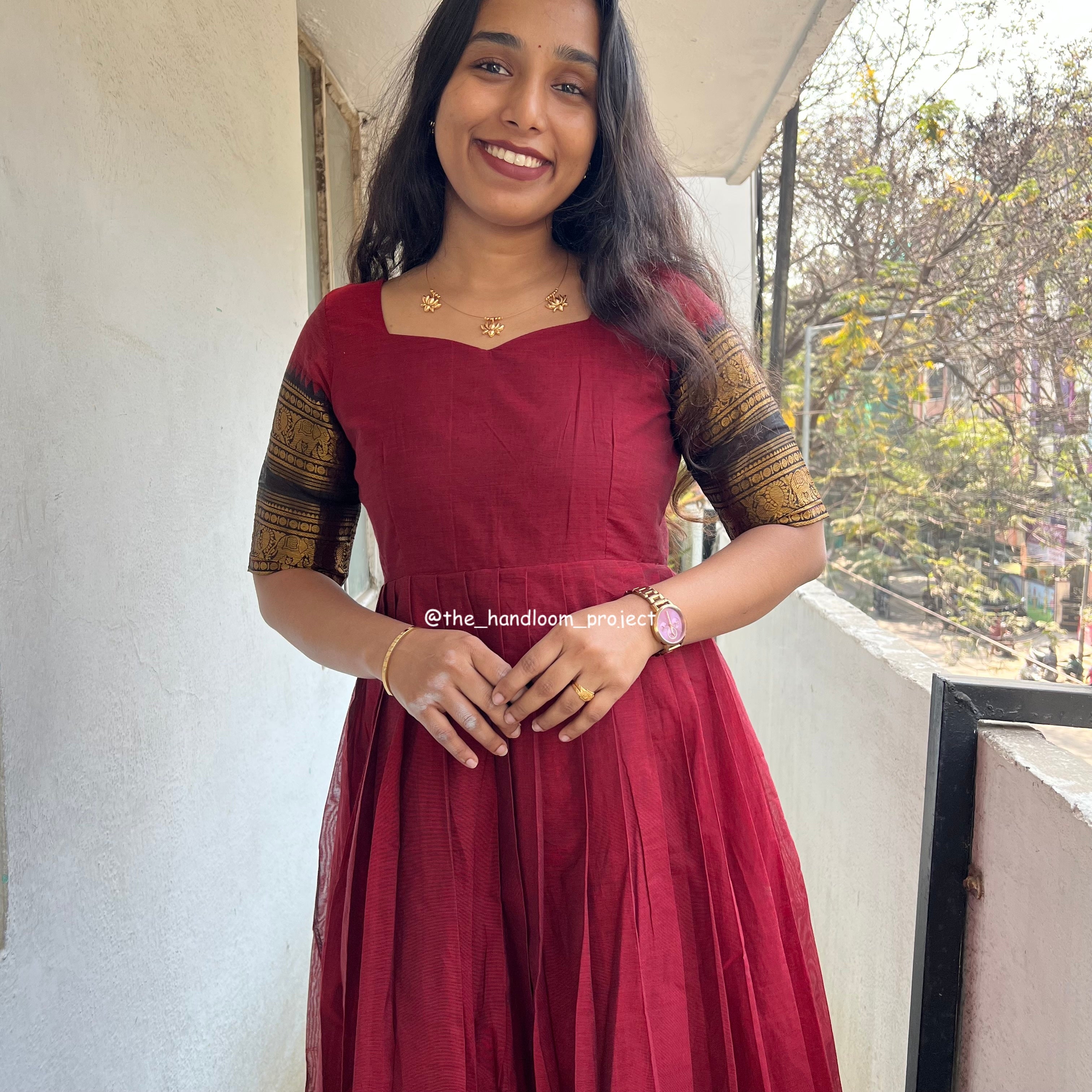 Maroon dress kanchi