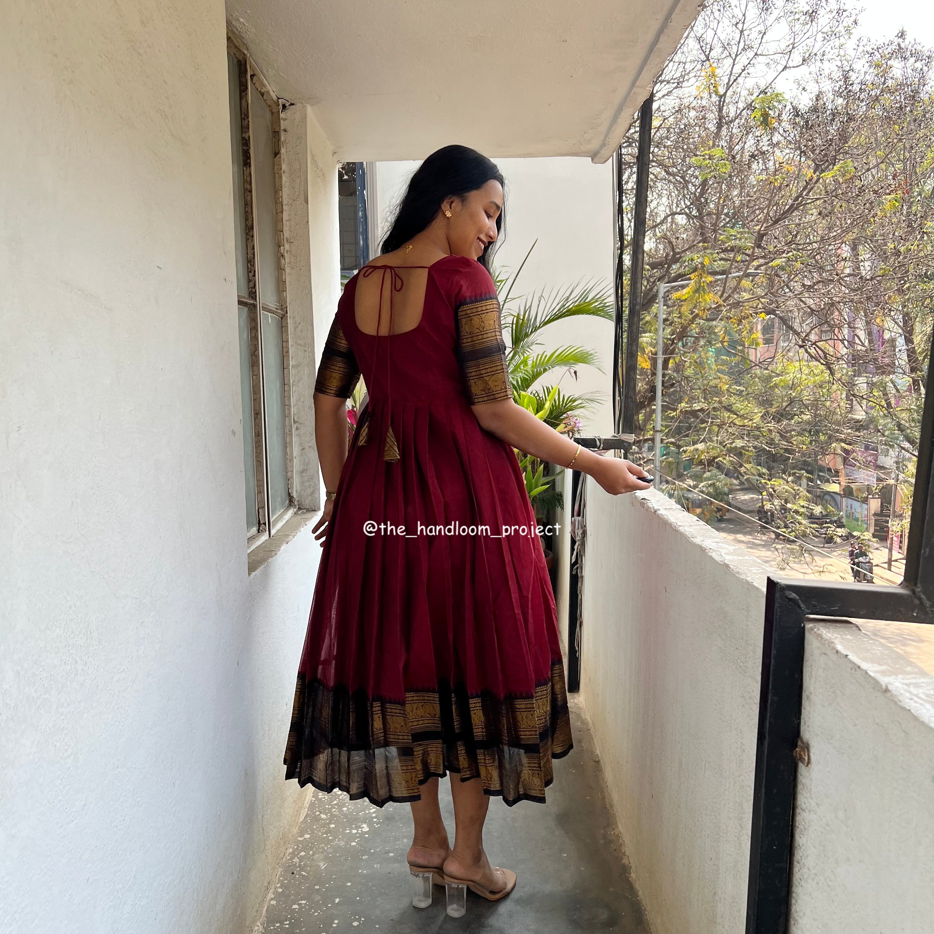 Maroon dress kanchi