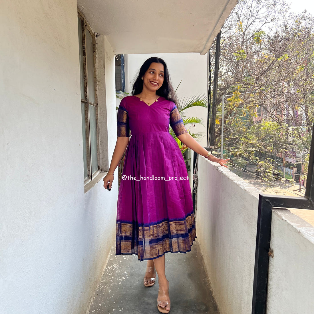 Pink dress kanchi