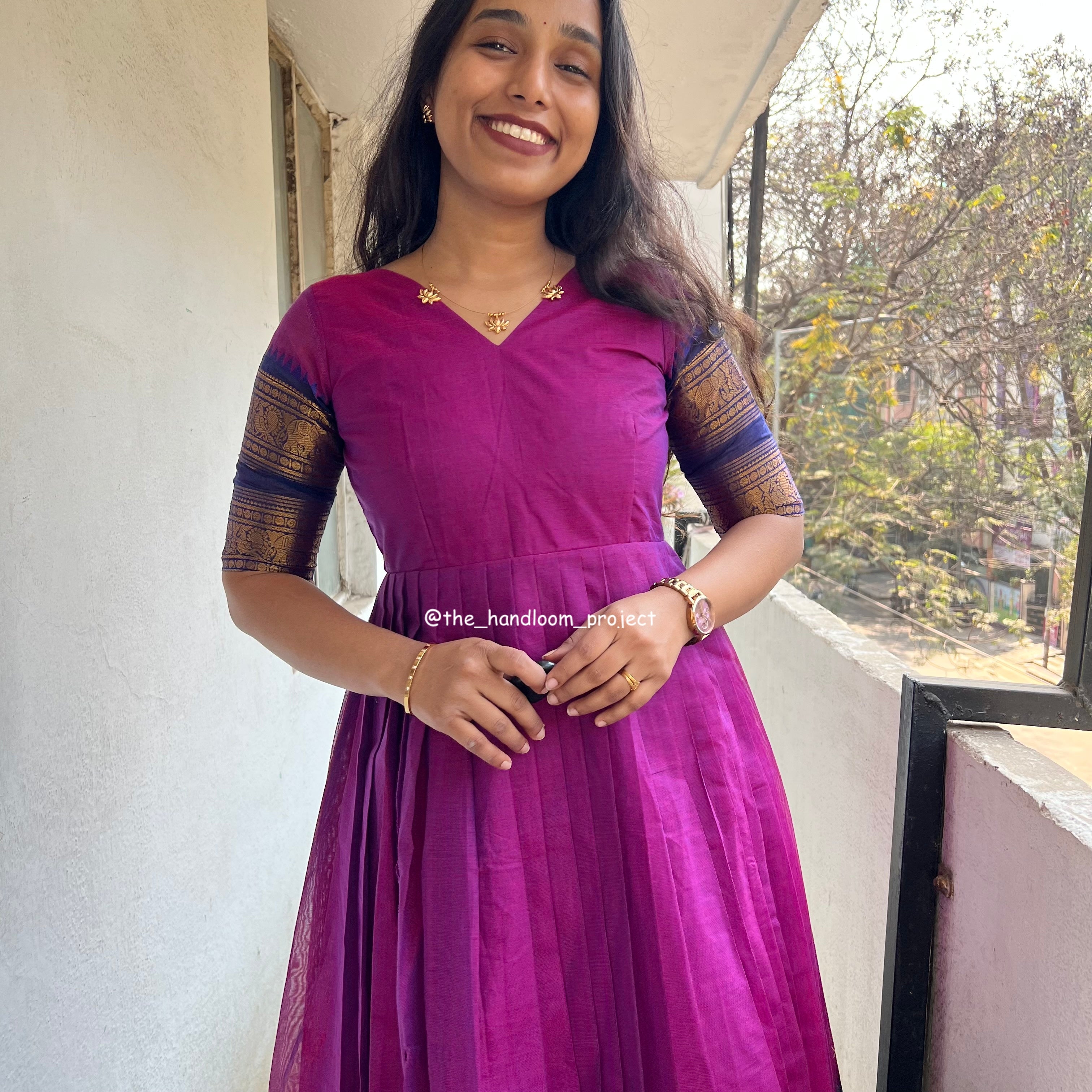 Pink dress kanchi