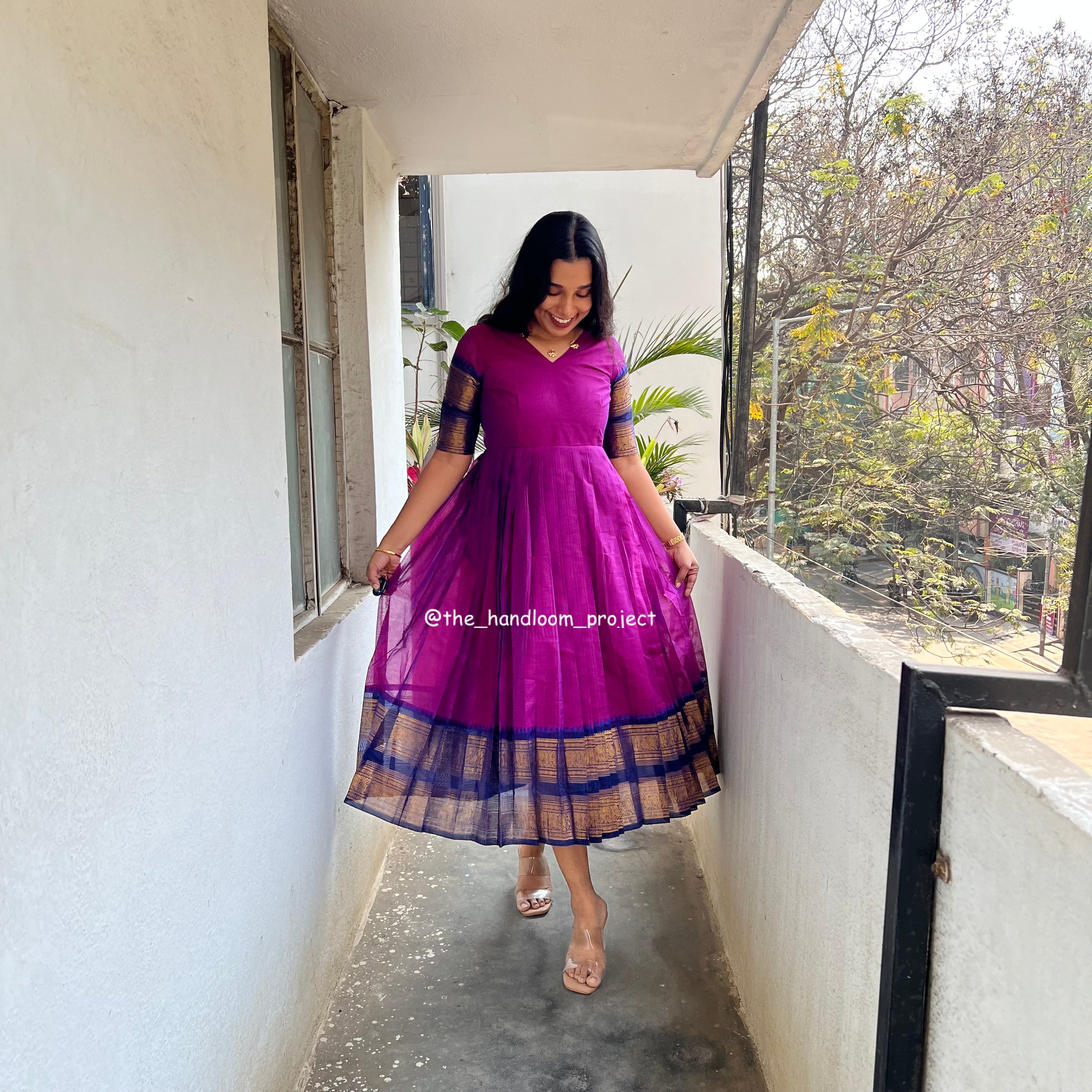 Pink dress kanchi