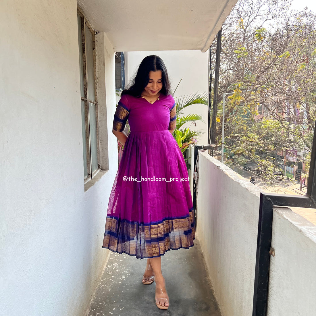Pink dress kanchi