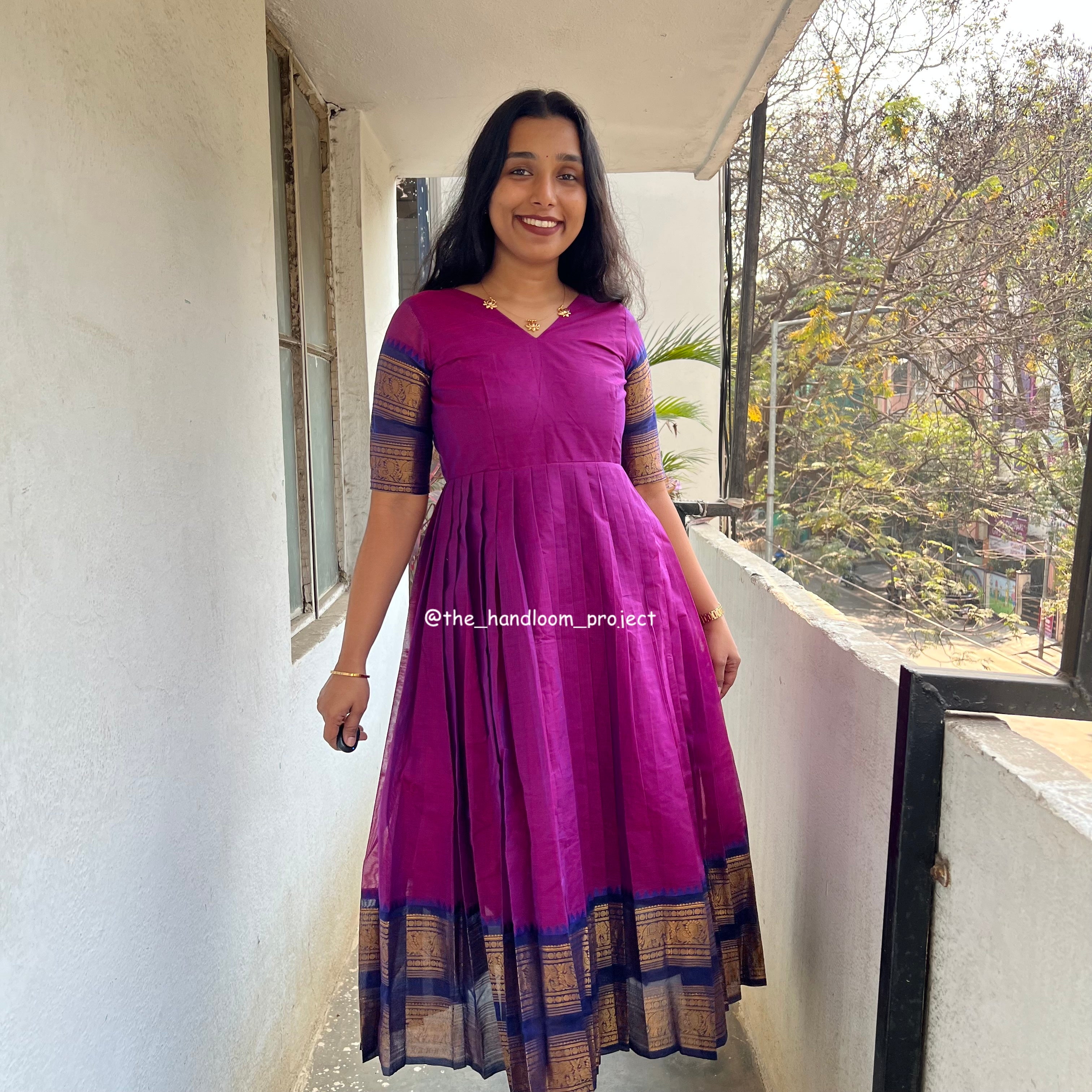 Pink dress kanchi