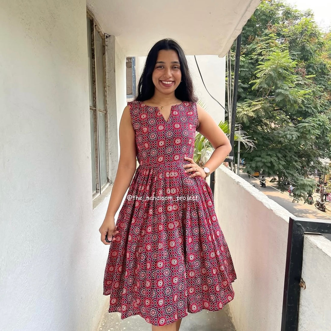 Red ajrak - dress