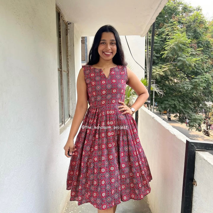 Red ajrak - dress