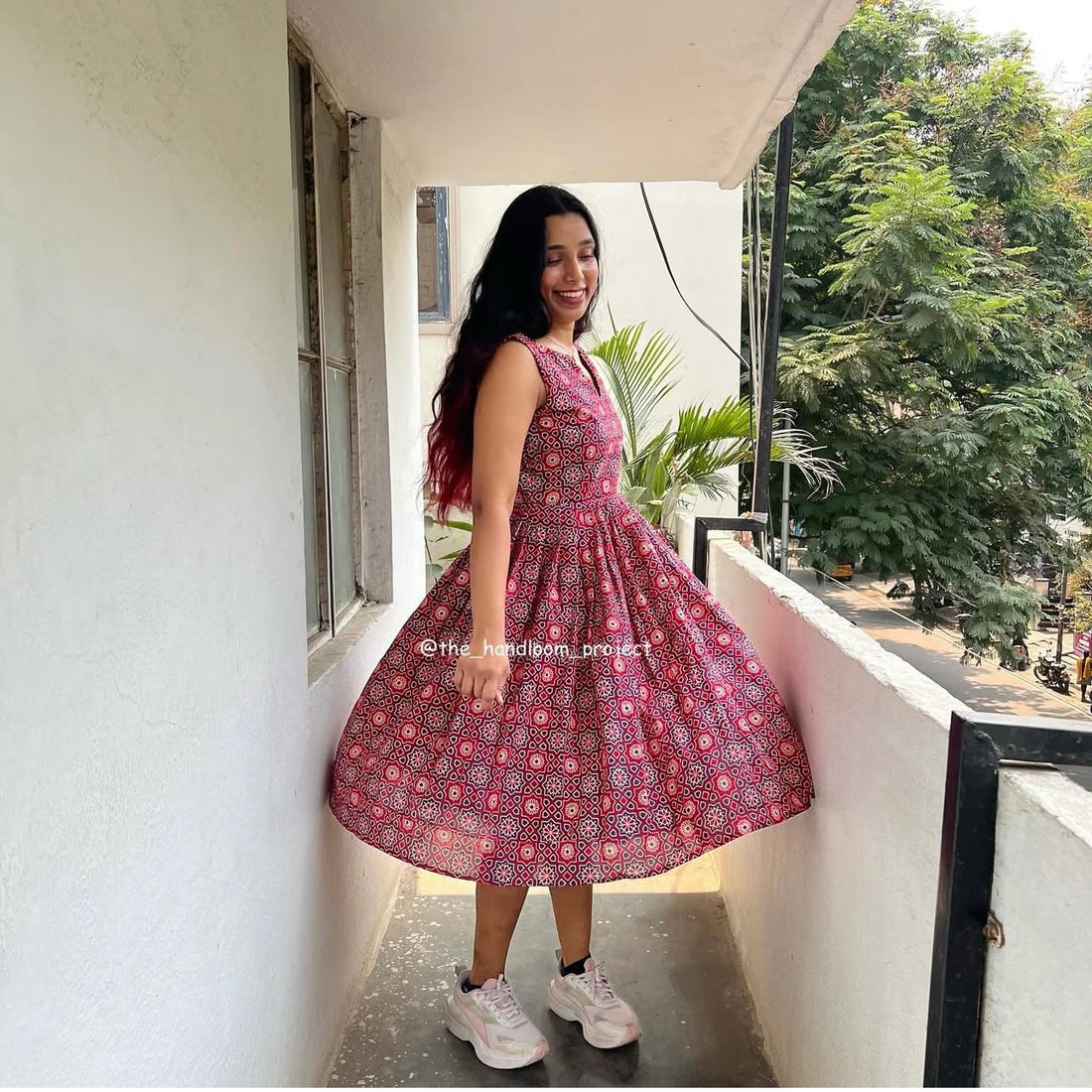 Red ajrak - dress