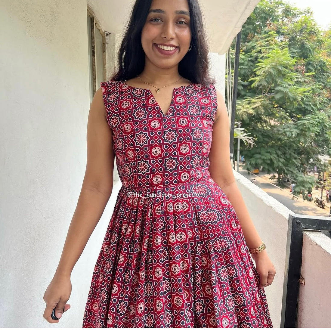 Red ajrak - dress