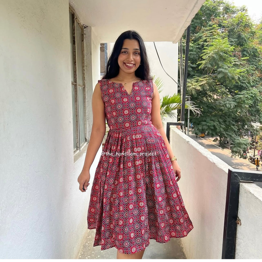 Red ajrak - dress