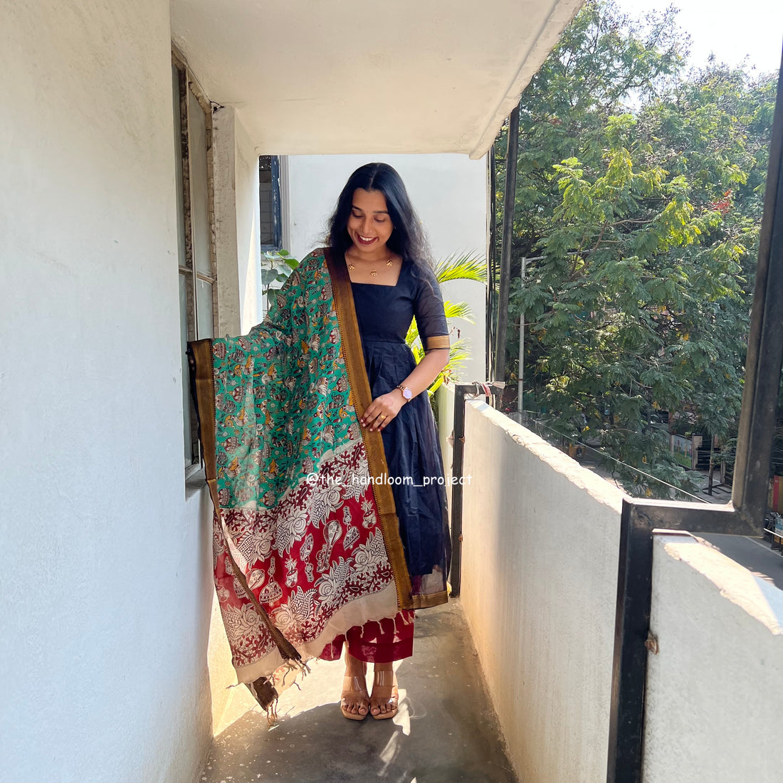 Black kalamkari - mangalagiri