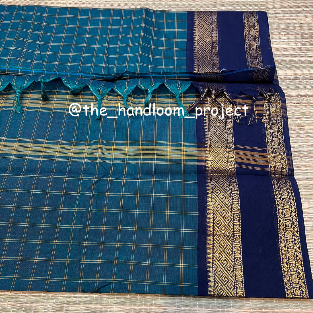 Blue checked kanchi