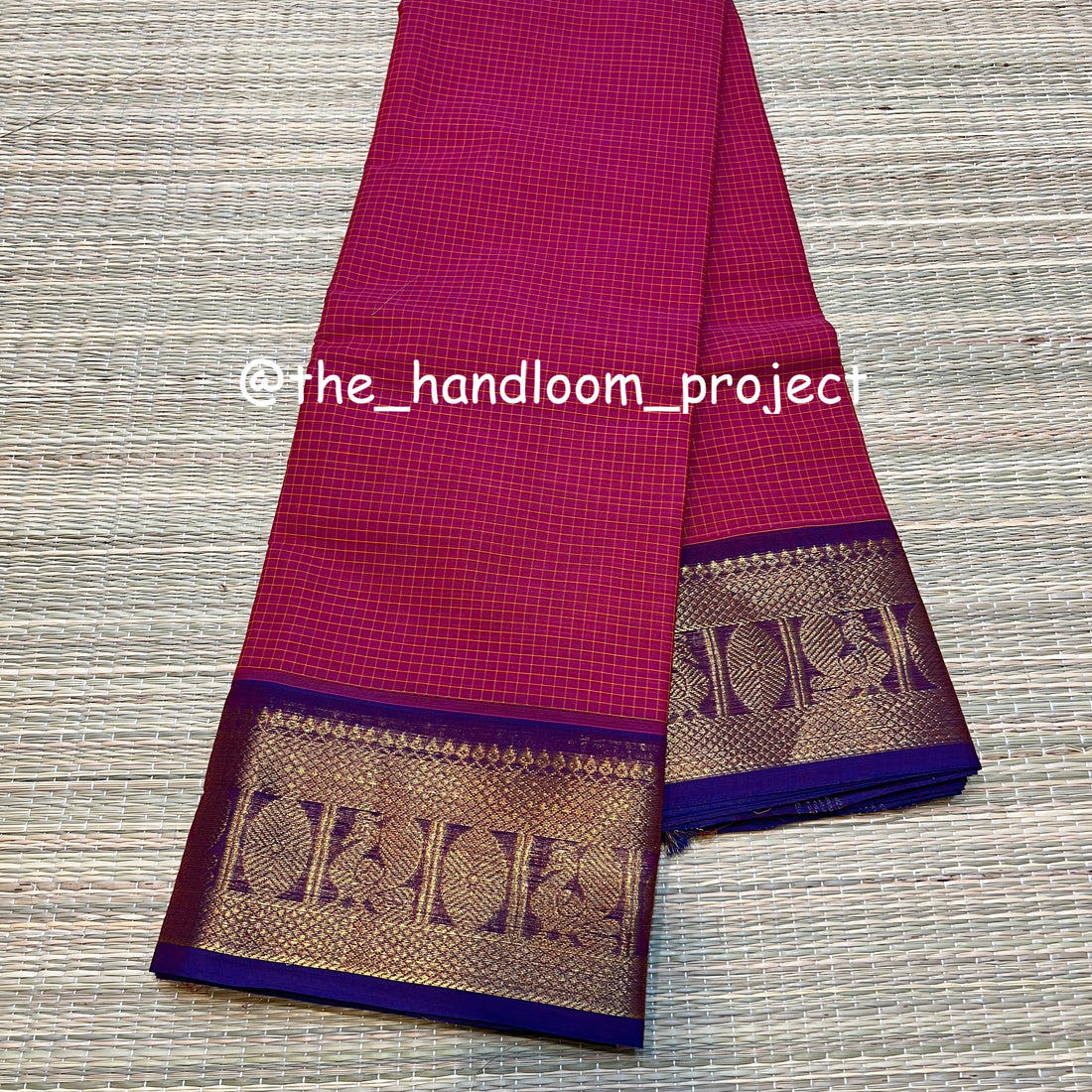 Pink checked kanchi