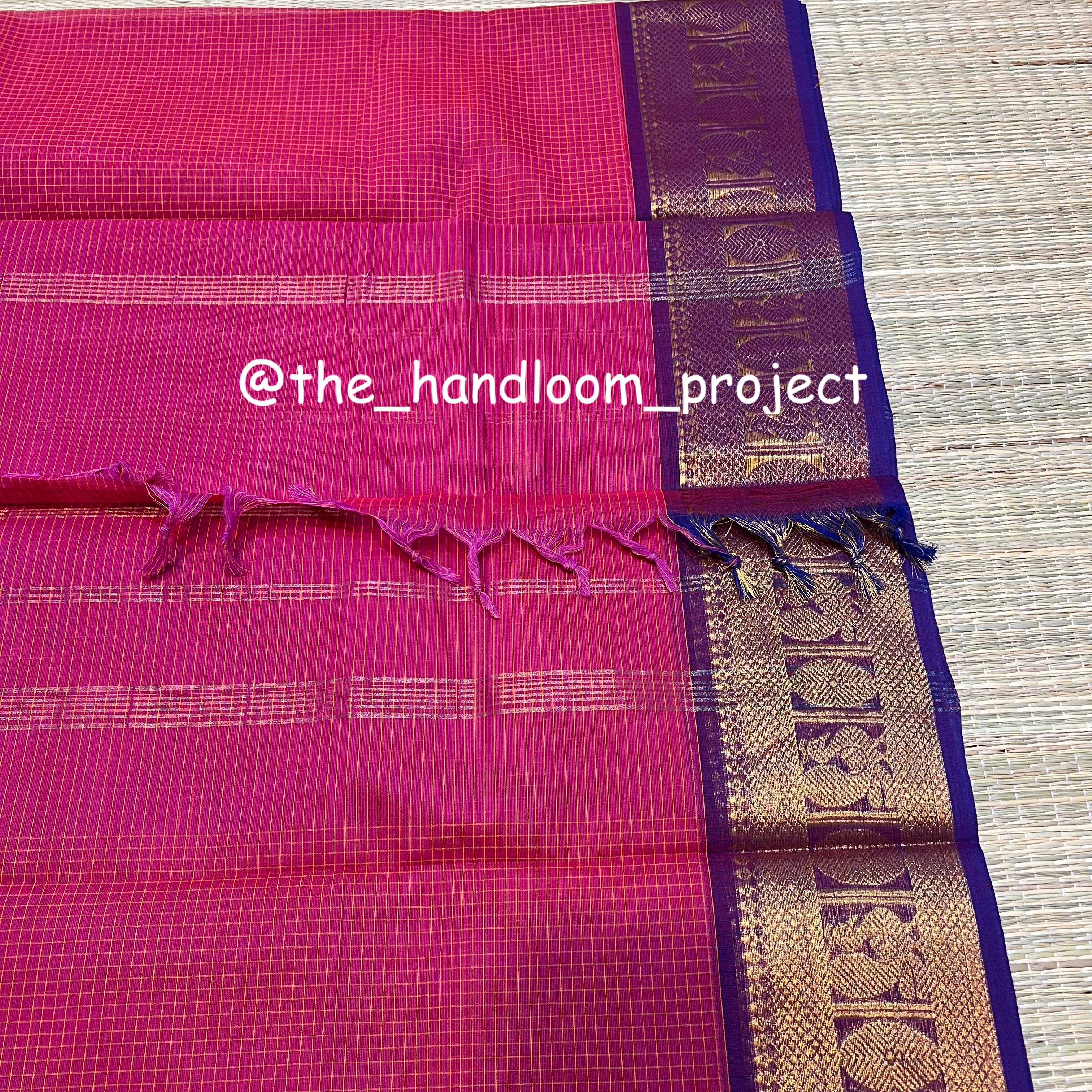 Pink checked kanchi