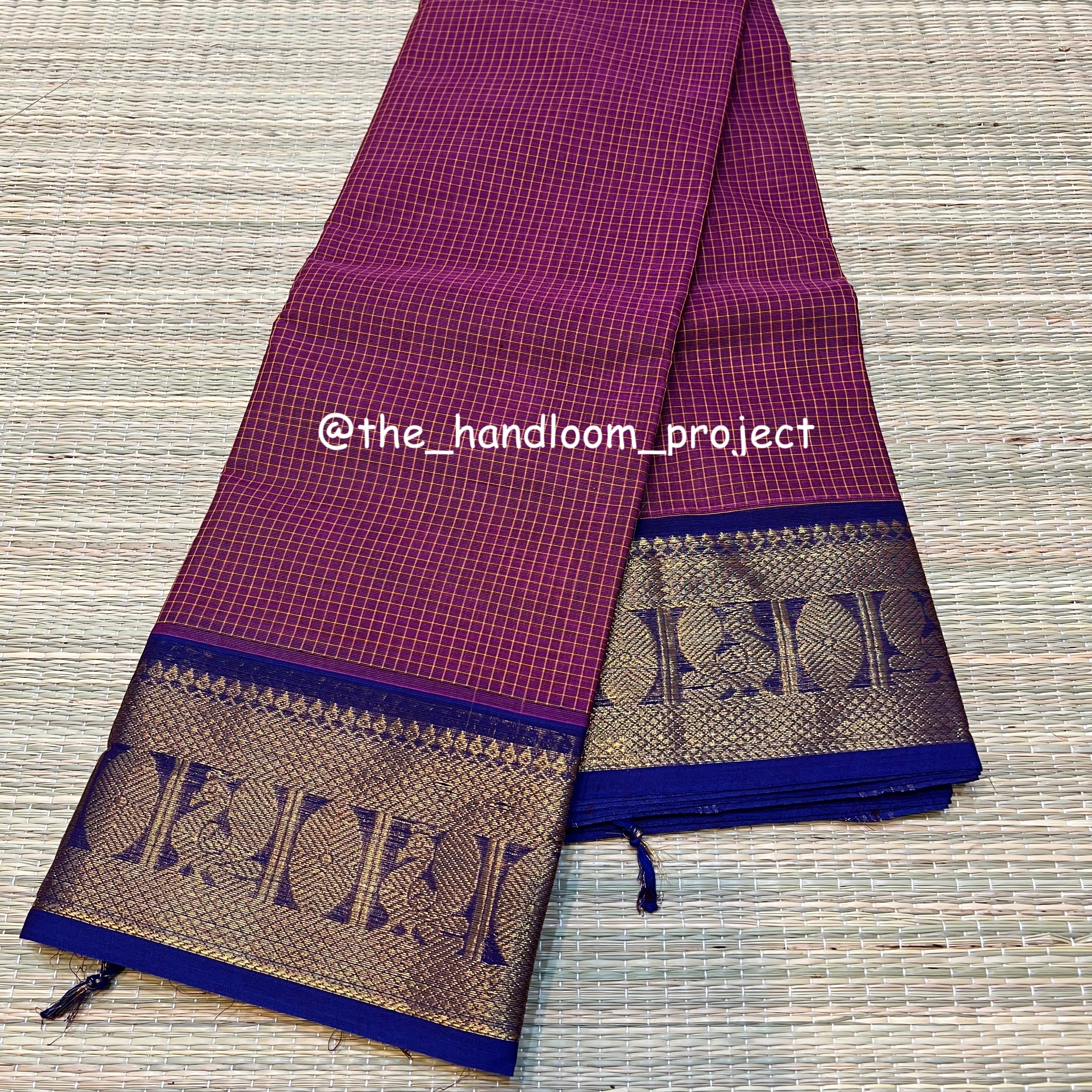 Pink checked kanchi