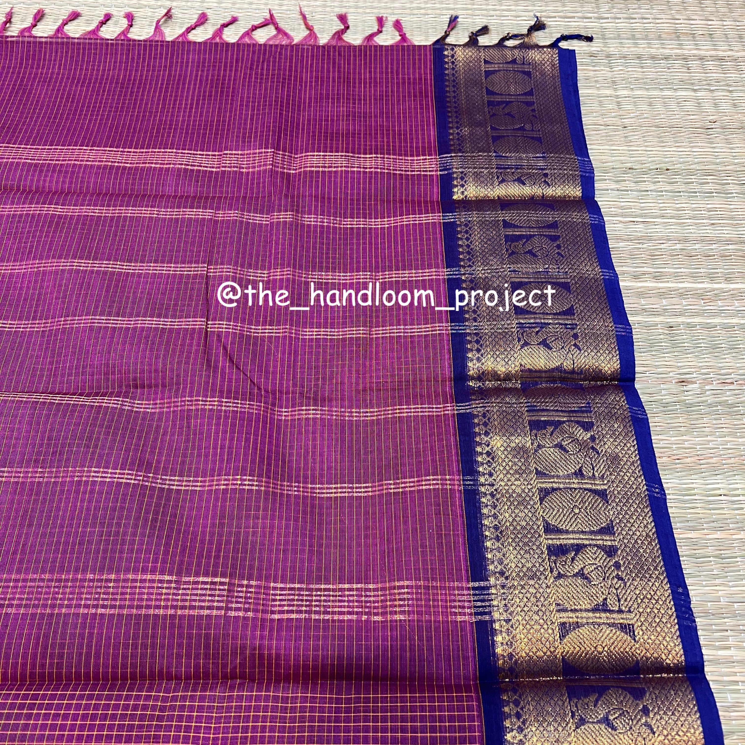 Pink checked kanchi