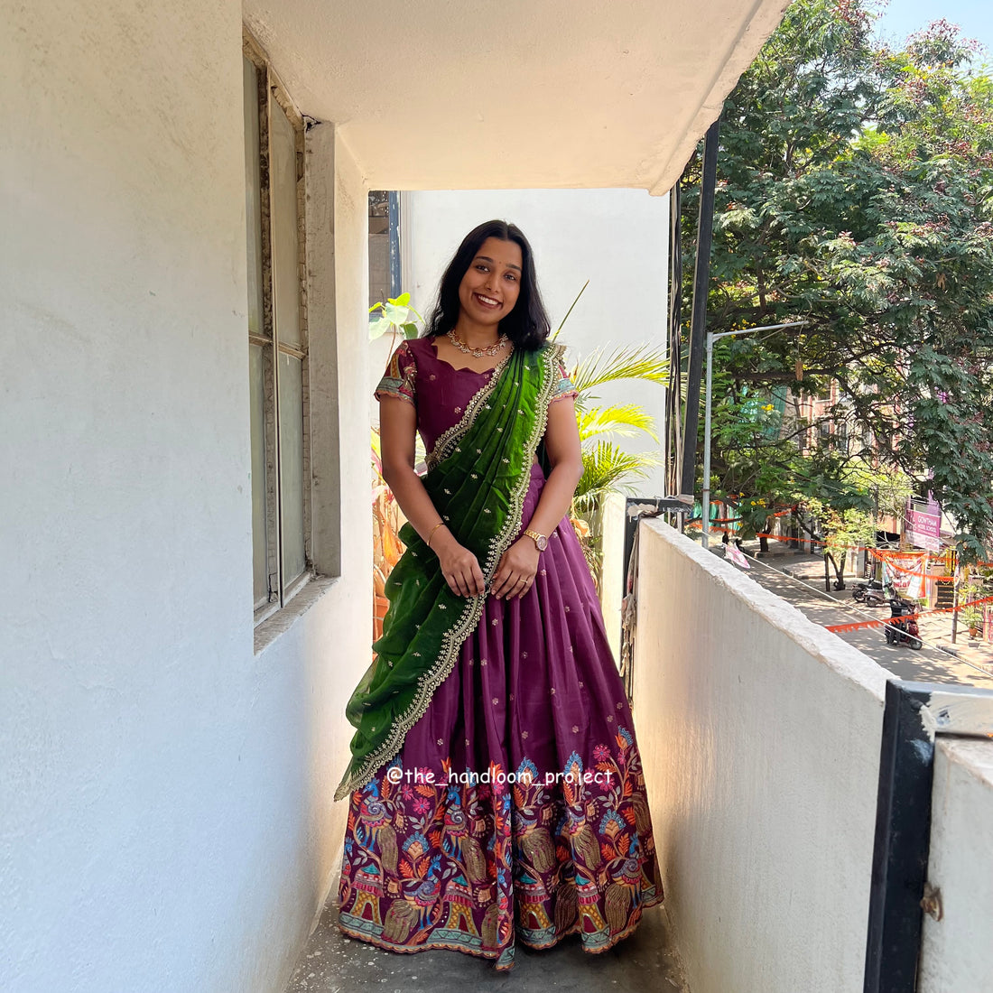 Dark purple - madhubani