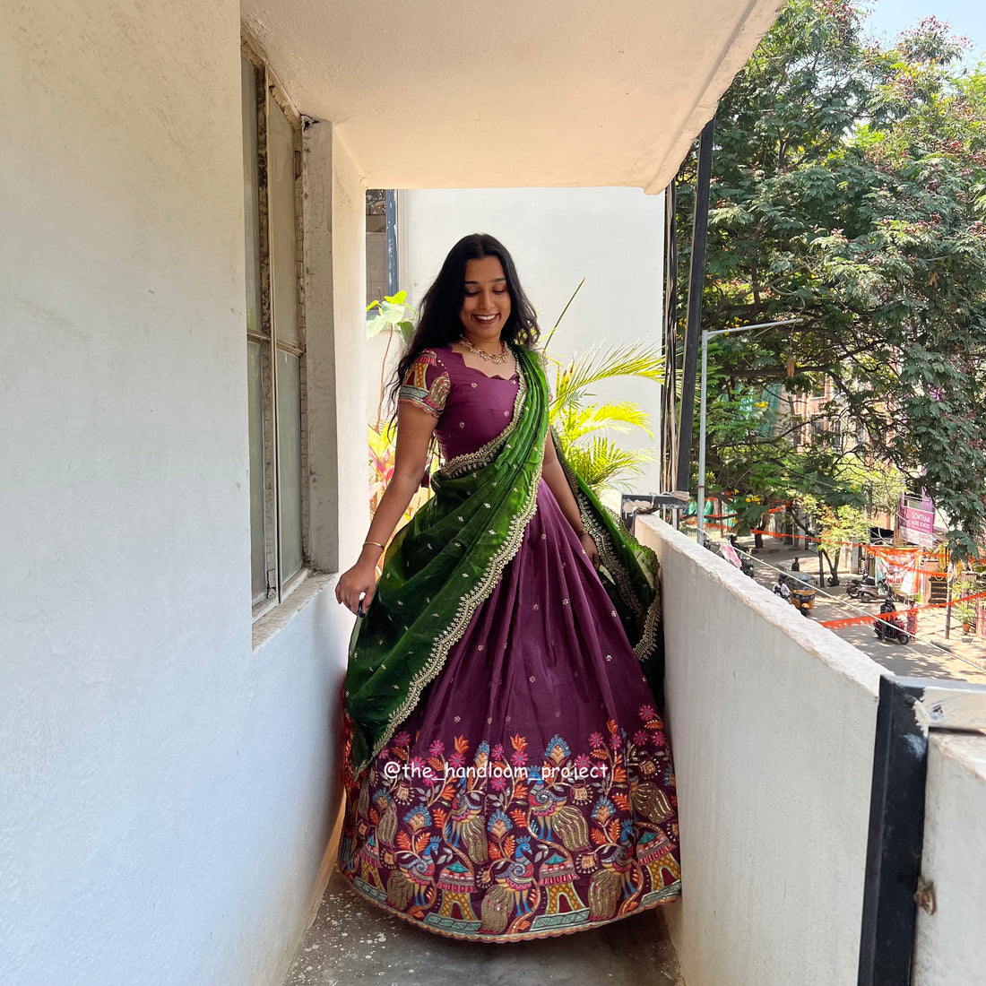 Dark purple - madhubani