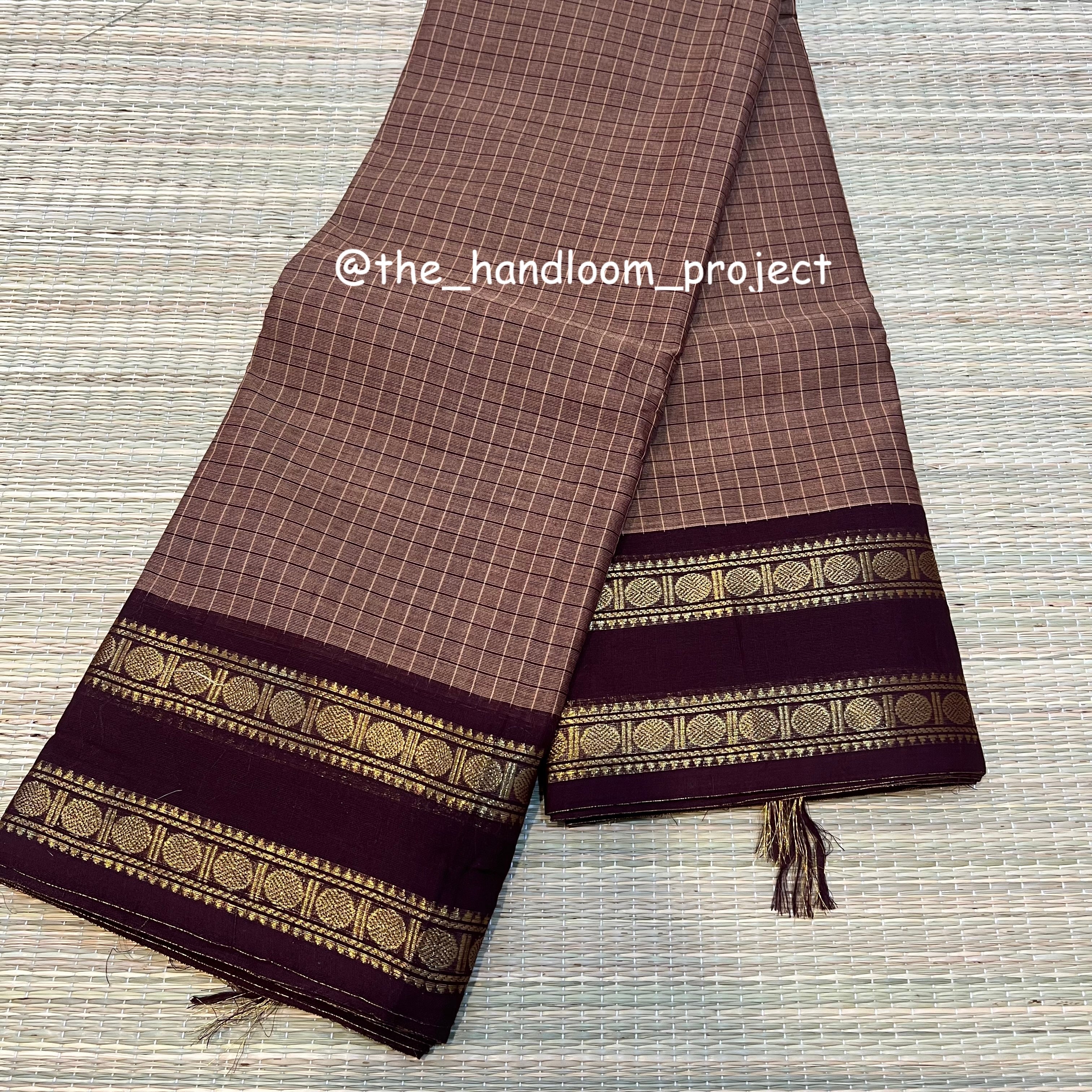 Light brown checked kanchi