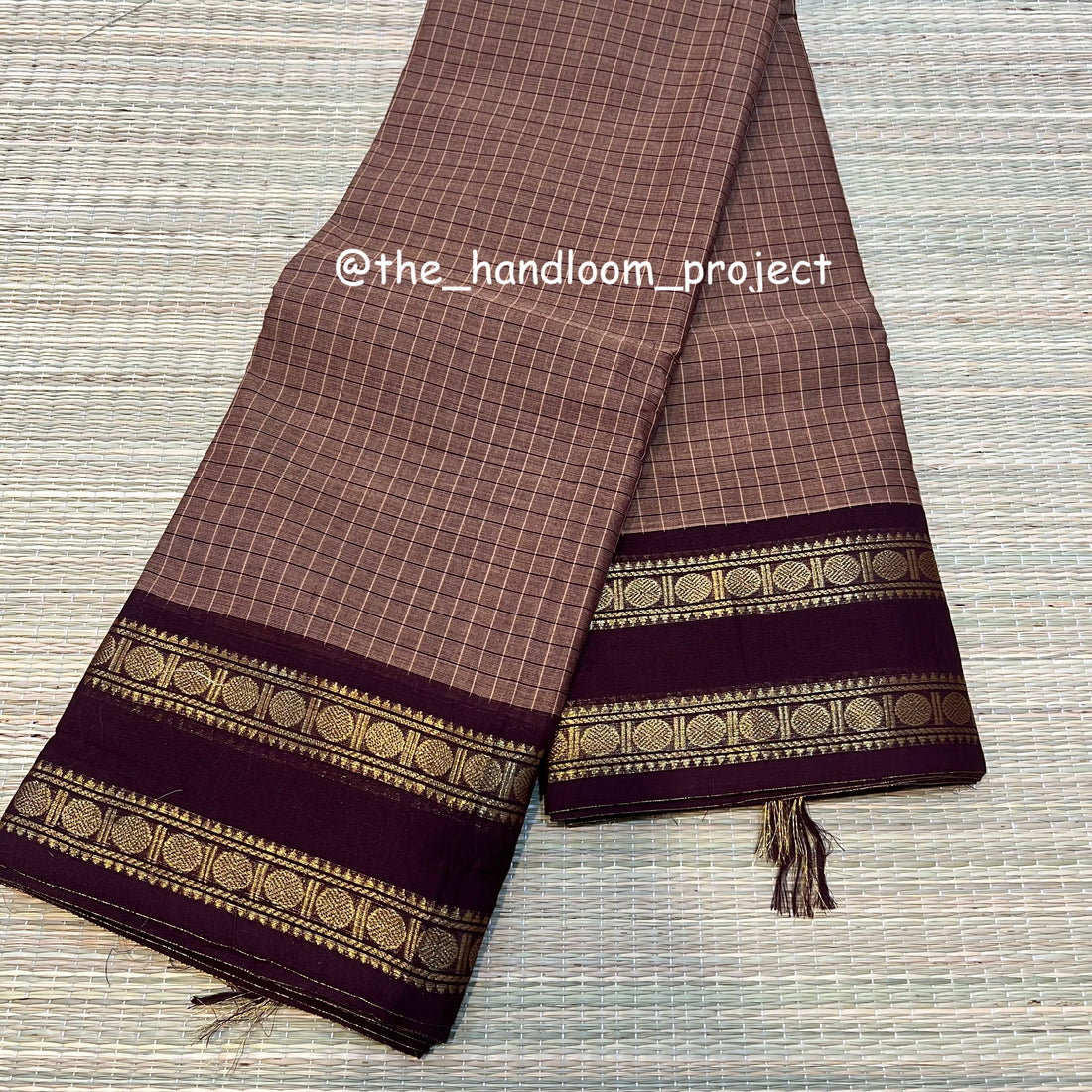 Light brown checked kanchi