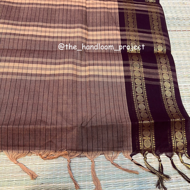 Light brown checked kanchi