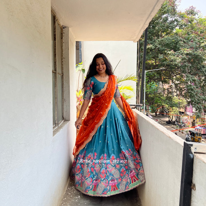 Teal - madhubani